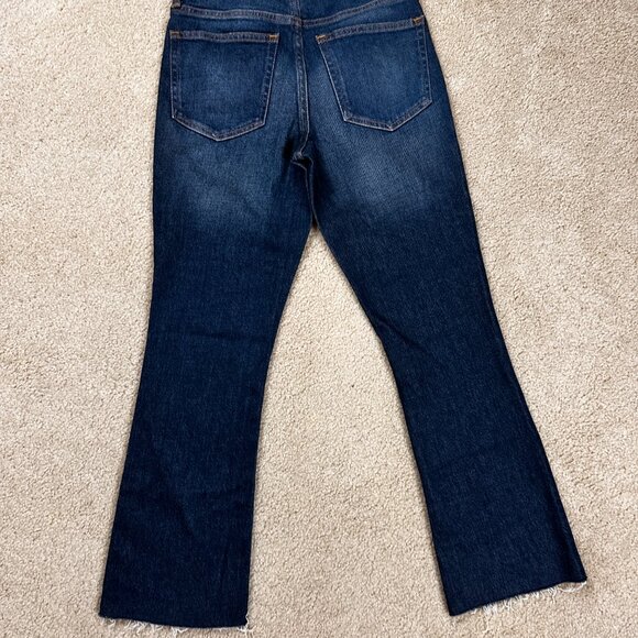 J. CREW 9" Billie Demi Boot Crop Jeans 23 Raw Frayed Hem Dark Button Fly NWT - Picture 7 of 7
